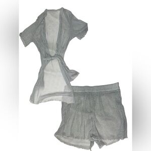 SHEIN sparkle Gray two piece Swim Coverup